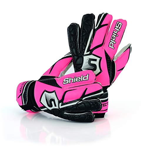 Shield Guantes De Portero Niño Chicos Junior Protector de Dedos Correa para la Muñeca Advance (Rosado, 6)