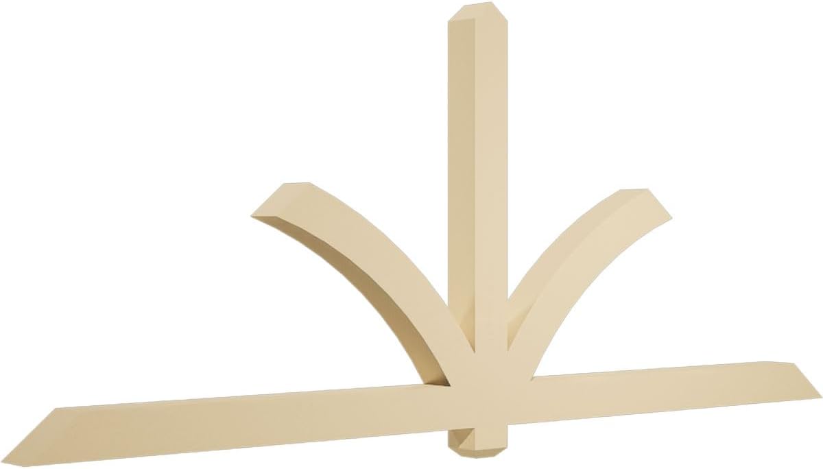 96"W x 40"H x 4"D x 4"F, 10/12 Pitch, Redmond Signature Urethane Gable Bracket, Primed Tan