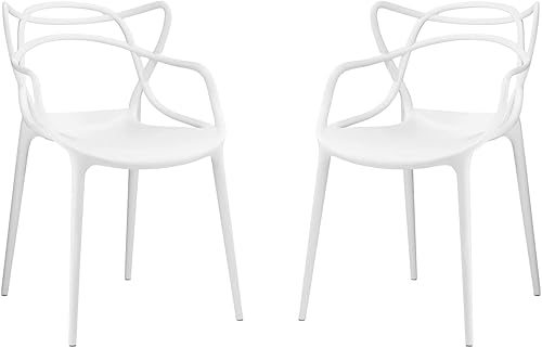 Miniatura 1 de Aron Living Monte - Sillas de comedor de plástico de mediados de siglo de 18.0in en color blanco
