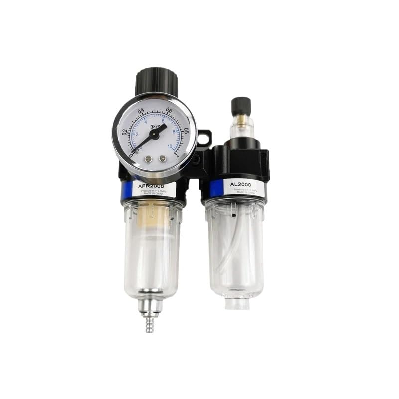 AFC2000 G1/4" Air Filter Regulator Combination Lubricator,FRL Two Union Treatment Oil Water Separation AFR2000+AL2000(12MM Fittings)