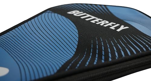 Butterfly Table Tennis Case Black/Blue Curve Case Storage Bag for Bat and Balls, Size 30.5 cm x 20.5 cm x 3 cm - Image 2