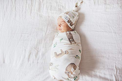 Image of Baby Beanie Hat Top Knot Stretchy Soft inchNoah inch by Copper Pearl