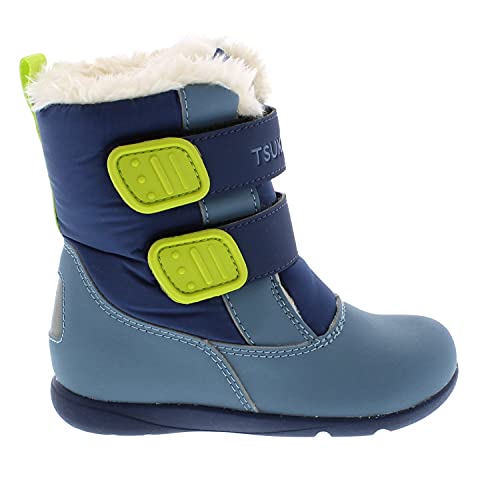 TSUKIHOSHI TEDDY Kids Snow Boots - Waterproof, Machine-Washable Kids and Toddler Rain Boots with Breathable Fuzzy Liner and Traction Outsole, Ages 1-83