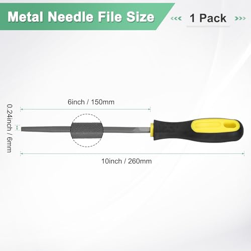 M METERXITY Square Metal File 6 Inch, High Carbon Steel File Diamond File Hand File W PVC Grip Handle for Wood/Metal/Ceramic/Glass/Stone/Jewelry/Tile/Model/DIY/Sharpening File 3 M METERXITY Square Metal File 6 Inch, High Carbon Steel File Diamond File Hand File W PVC Grip Handle for Wood/Metal/Ceramic/Glass/Stone/Jewelry/Tile/Model/DIY/Sharpening File - Image 3