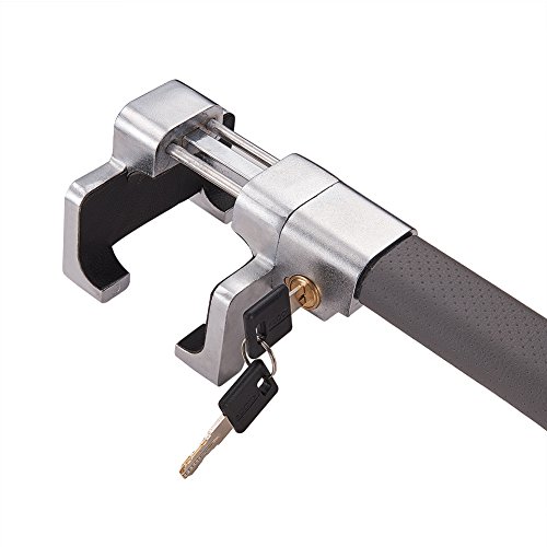 Blueshyhall Steering Wheel Anti Theft Security Lock, Heavy Duty Prevention Device Universal for Car SUV Truck Pickup Camper, Grey - Thumbnail 2