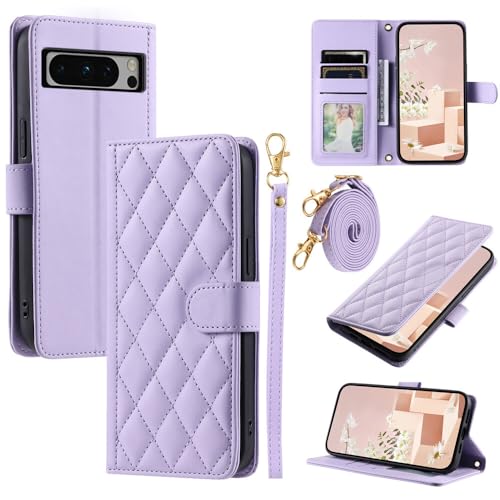 Étui Google Pixel 7 Pro violet contre les rayures avec portefeuille