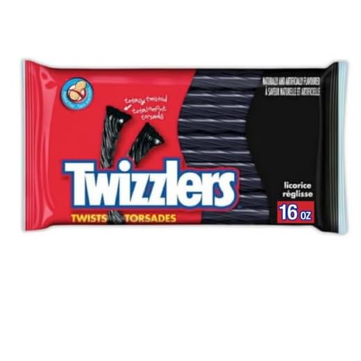Twizzlers Black Licorice Twists (Pack of 4)