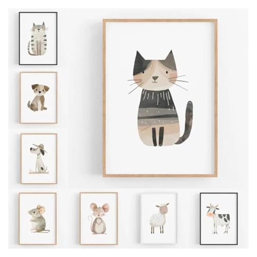 Cuadro sobre lienzo de animales estilo minimalista de 30x40 cm 3
