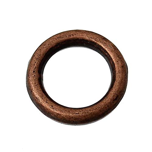 100 Pcs Antique Copper Soldered Closed Jump Rings - 6Mm - 18 Gauge (1.2Mm Thick) #TOP2