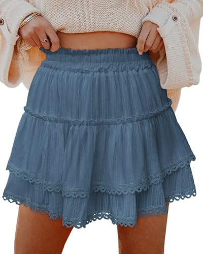 ZADORN Women's Ruffle Tiered Mini Skirts...