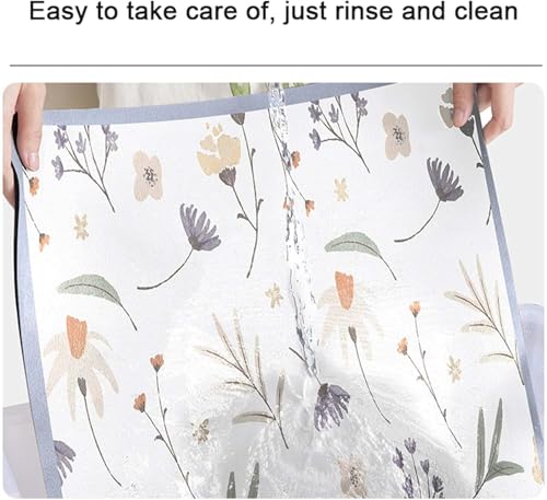 Image of HomeCloud Dish Drying Mat for Kitchen Counter - Super Absorbent, Non-Slip & Heat-Resistant - Quick Dry Rack Pad for Dishes, Utensils, Coffee Maker - Stain-Hiding Design (Camellia Purple, 40x50cm)