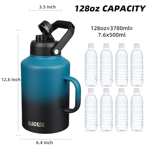 Image of BJPKPK 128oz Stainless Steel Water Bottle, 1 Gallon Insulated Water Jug