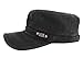 Glamorstar Unisex Cadet Army Cap Washed Cotton Military Corps Hat Flat Top Cap Black,One Size