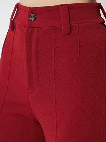 Image of KOTTY Women Polyester Blend Solid Trousers
