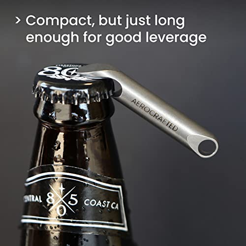 Aerocrafted Wingman Bottle Opener - Titanium Everyday Carry, Multifunctional Beer Opener And Pry Bar Tool For Keychains, Made In The Usa #TOP2