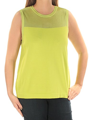 Anne Klein New Womens Green Sleeveless Work Wear Sweater Shell Top L