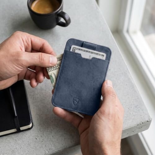 Image of Vaultskin CHELSEA Mens RFID Blocking Slim Leather Card Wallet - Minimalist Front Pocket Cardholder