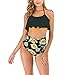 Produktbild Damen Bikini Set Frau Mädchen Hübsche Mode, Frauen Ruffle Volant Top-Blumen-Druck mit hohen Taille mit Rüschen besetzten Bikini Bottom Set Badeanzug 2 Stücke Badebekleidung Beachwear-Badeanzug Frauen
