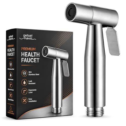 Image of Health Faucet Stainless Steel Handheld Bidet Sprayer | Bathroom Hand Shower | Leakproof, Rust Resistant | Easy Installation | Jet Spray Only