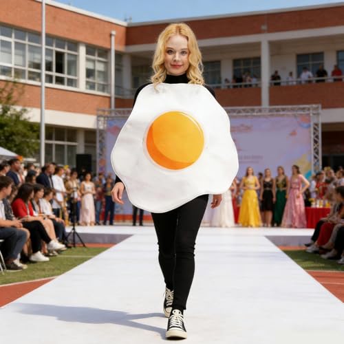 Déguisement œuf poché et bacon adulte pour Halloween réussi