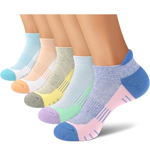 Image of cuangya Ankle Socks for Women - Athletic Low Cut Running Cushioned Socks (3-5 Pairs)