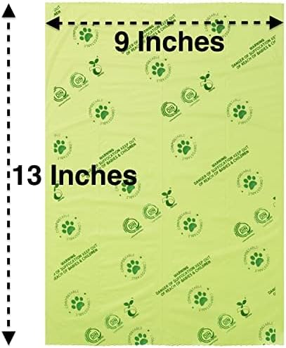 Miniatura 5 de Bolsas biodegradables para excrementos de perro, 100% compostables certificadas, 13 x 9 pulgadas, sin plástico, respetuosas con el medio ambiente, a