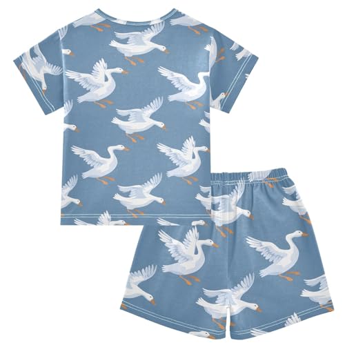 ALAZA Geese Cartoon Stylish Pajamas Short Sleeve 2 Piece Sleepwear Top and Bottom Pajama Set Unisex2