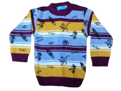 Image of VanshNaksh Kids Regular Fit Casual Soft Woolen Winter Wear Sweatshirt /Sweater for Boys & Girls