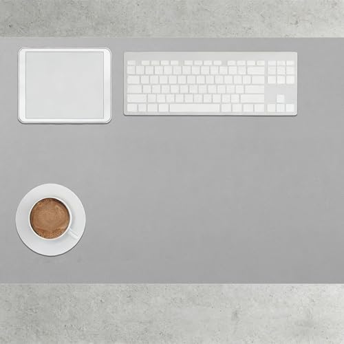 Tapis de bureau 72 x 115 cm grand tapis de souris de jeu lavable gris