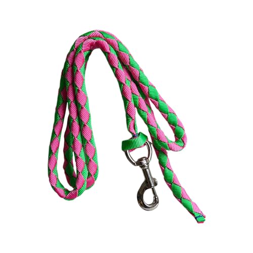 Yiju Equestrian Rope with Snap Hook for Horses, 3.5meters Green Pink