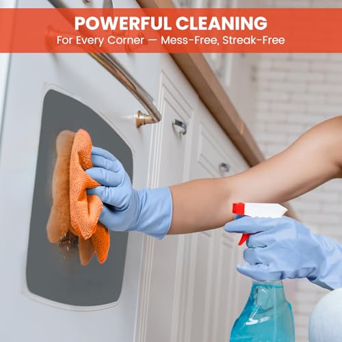 Image of SIFANGKE Microfiber Cleaning Cloth, 12 Pack Orange Cleaning Rags for Housekeeping, Reusable Microfiber Towels for Car, Kitchen, Bathroom and Household Cleaning Supplies, 11.8 inchX11.8 inch