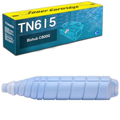 RHUOSK Compatible Replacement for Konica Minolta TN615 Toner Cartridge,Work with Bizhub C8000 Printer Cyan 1 Pack