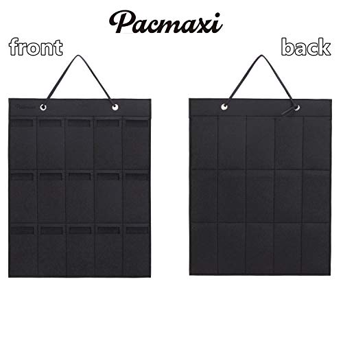 PACMAXI Sunglasses Storage Organizer, Wall Pocket Mounted by Sunglasses, Hanging Eyeglasses Storage Holder, Eyewear Display. (Black, 15 Slot) - Thumbnail 3