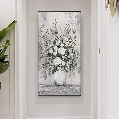 Vase texturé épais 3D : œuvre verticale haut de gamme sans cadre - 4