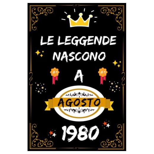 LE LEGGENDE NASCONO A AGOSTO 1980: regali compleanno uomo e donna, 42 anni di compleanno regalo uomo e donna 42 anni, regalo per lui/lei, Taccuino da110 pagine