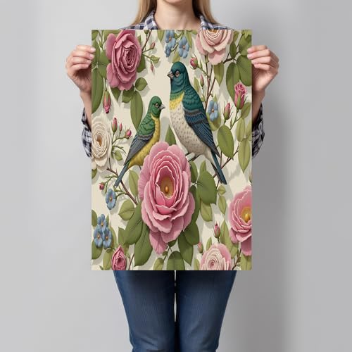 Cuadro en lienzo botánico de rosas vintage para decorar paredes de comedor 2