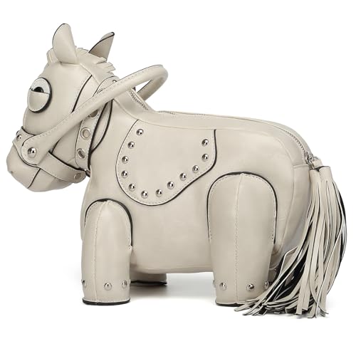 Image of Men PVC Unique Novelty Western Cowboy Horse Shape Crossbody Shoulder Bag Steampunk Handbag Purse for Women
