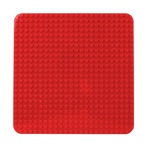 Cabeeskii grote plaat Compatibel met Lego Duplo, 38 x 38 cm grondplaat, bouwspeelgoed voor meisjes en jongens (1 stuk, rood)