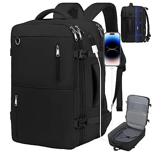 HDeye Mochila de Viaje Expandible para Laptop 17" Negra