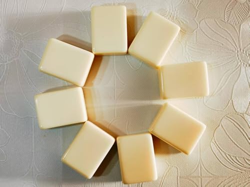 QYMZKA 8pc White Blank Replacement Mahjong Tiles - 3x2.25x1.7cm (1.18"x0.89"x0.67") Spare Tile Set for Mahjong Game Repair & Custom Design