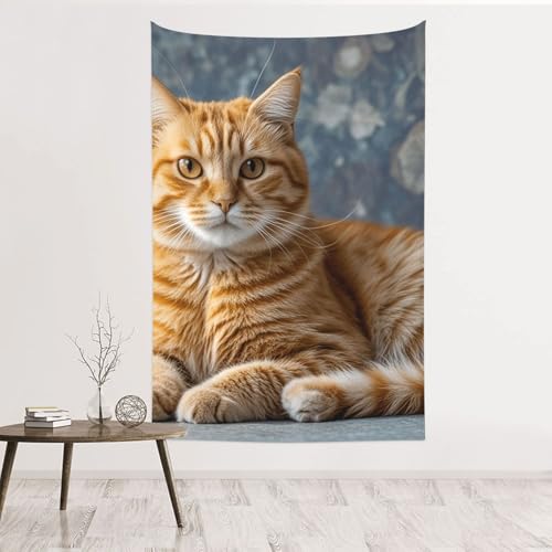 Tapisserie murale chat sans dommage suspendre facilement tissu velours doux
