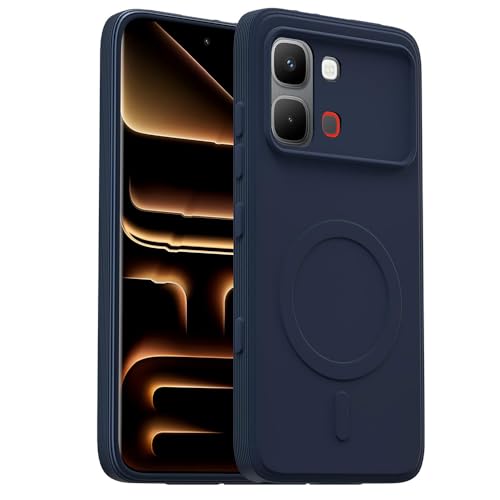 Image of Back Cover Infinix Note Edge 5G | MagFit Ring Design (Non-Magnetic) | Shockproof Case | Anti-Slip Grip | Raised Camera Edges | Slim Protective Case for Infinix Note Edge 5G (Steel Blue)