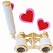 Binoculars Brass Opera Glasses Handmade White Resins Binoculars Gifts for Love Everyone Eachother Women's Day, Christmas Day
