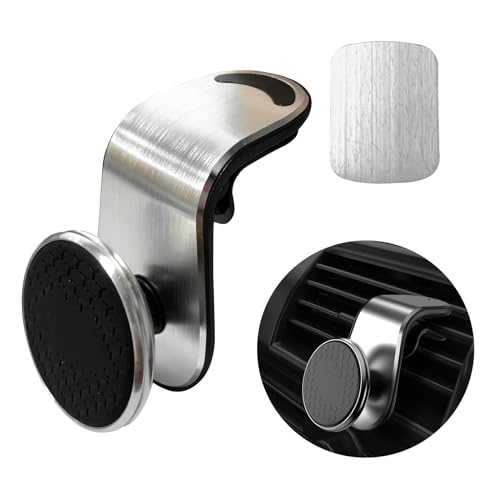 Augeny Magnetic Phone Holder for Car, 360 Degree Adjustable Super Strong Magnet Auto Air Vent Cell Phone Holder Mount, Universal Vehicle Cellphone Accessories Fit for All Smartphones (Sliver)
