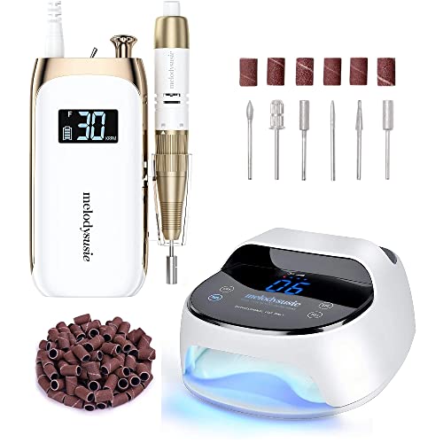 Melodysusie Cordless Gel Nail Lamp With Jade Electric Nail File #TOP20