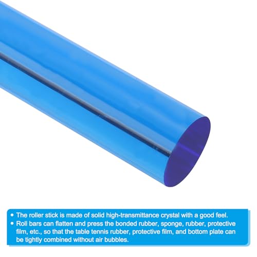 PATIKIL Ping Pong Rubber Roller, 2 Pack Table Tennis Roll Stick Bar Crystal DIY Sticky Tool for Assemble Table Tennis Racket Clear/Blue - Image 4