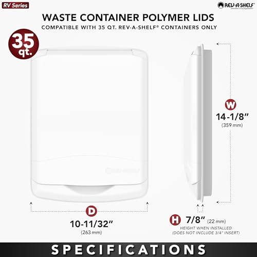 Rev-A-Shelf 35 Qt Garbage Can Lids for Base Cabinet Bins, 2 Pack - image 2