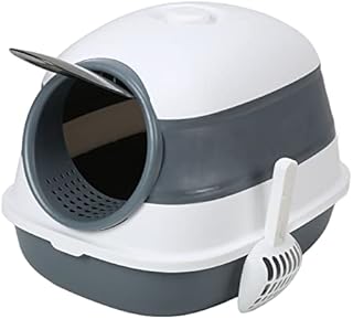 Caixa de Areia para Gatos, Bandeja de Areia para Gatos Com Capuz Totalmente Fechada à Prova de Respingos Com pá de Tampa para Gatinhos para Viagem