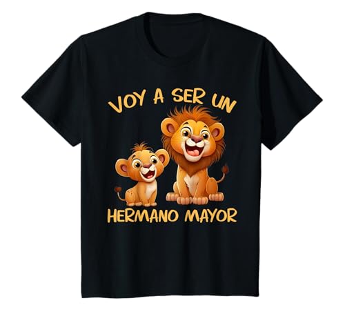 Voy a ser un Hermano Mayor dos leones embarazada bebé león Camiseta