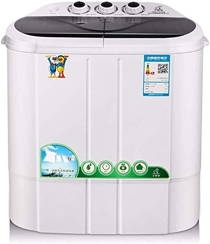 QUZHCP Tragbare Waschmaschine, Tragbare Waschmaschine Twin Tub Mini, Compact Twin Tub (2,5 Kg Waschen + Trocknen 2kg) Tragbare Waschmaschine Wäscheschleuder (Color : Black) Cover